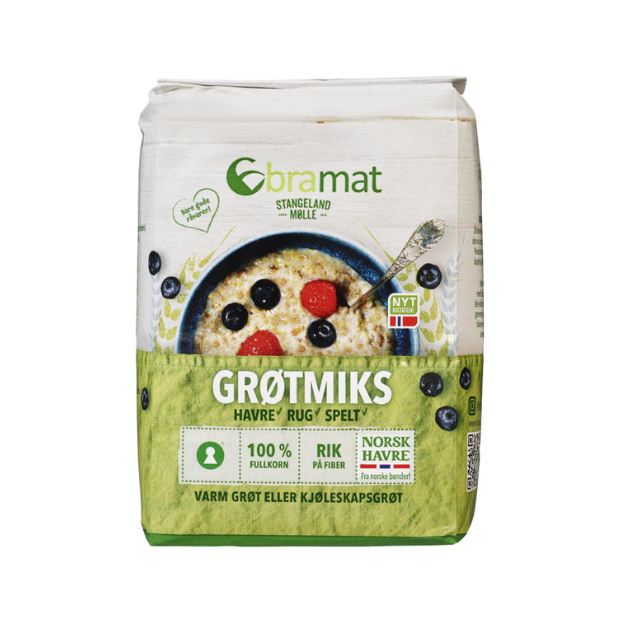 Porridge Mix of Pure - Bramat Grøtmiks Havre&Rug&Spelt 500g Stangeland